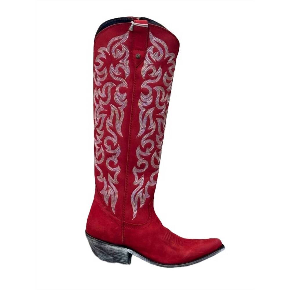 NEW LIBERTY BLACK women's allie boots in red